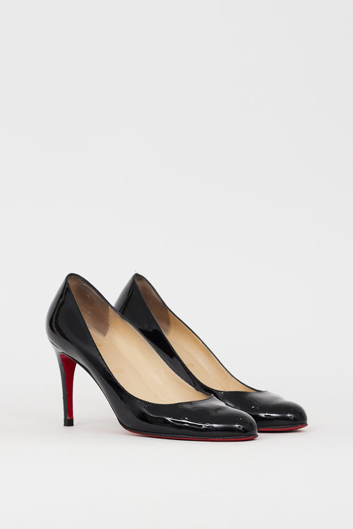 Christian Louboutin Black Patent Leather Miss Gena 85 Pump