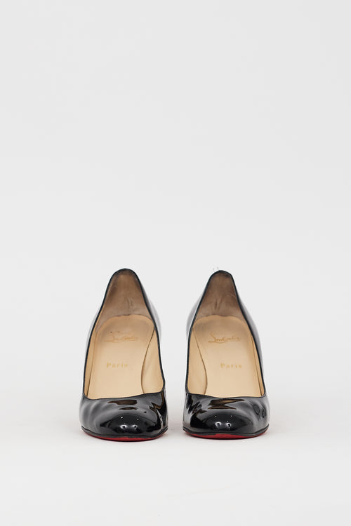 Christian Louboutin Black Patent Leather Miss Gena 85 Pump