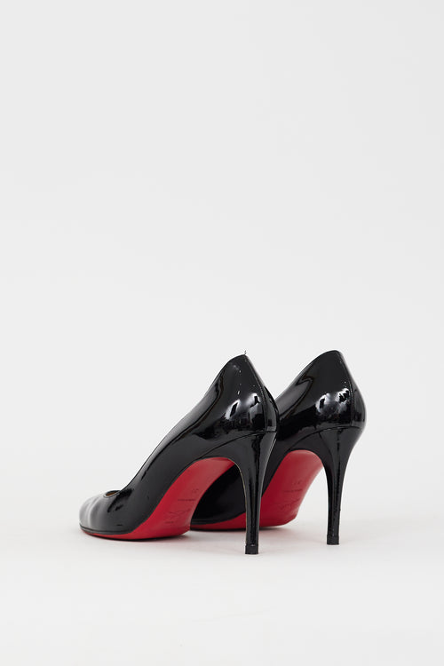 Christian Louboutin Black Patent Leather Miss Gena 85 Pump