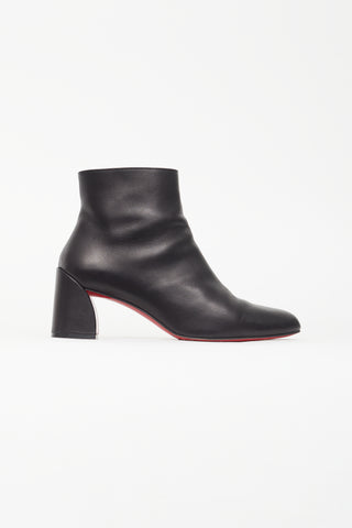 Christian Louboutin Black Pointed Toe Leather Boot