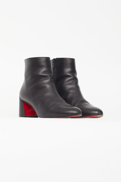 Christian Louboutin Black Pointed Toe Leather Boot