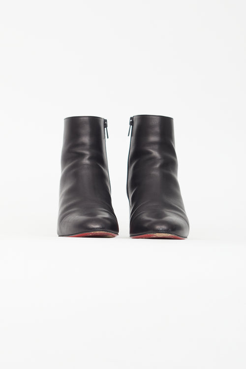 Christian Louboutin Black Pointed Toe Leather Boot