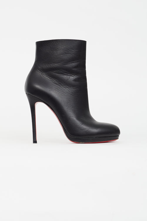 Christian Louboutin Black Leather Ankle Boot