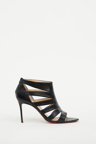 Christian Louboutin Black Leather Caged Heel