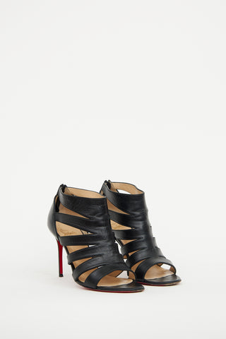 Christian Louboutin Black Leather Caged Heel