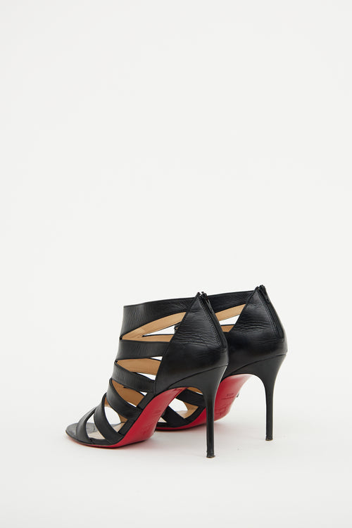 Christian Louboutin Black Leather Caged Heel