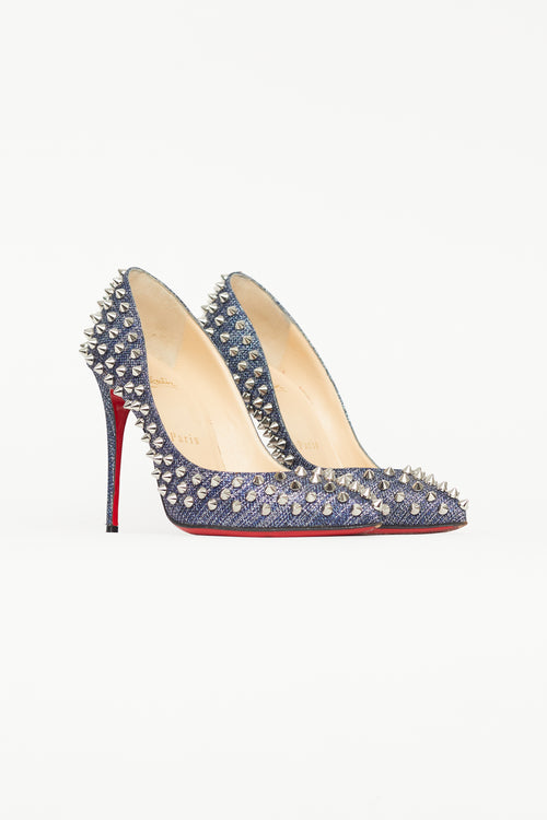 Christian Louboutin Blue Denim Follies Spike Heel