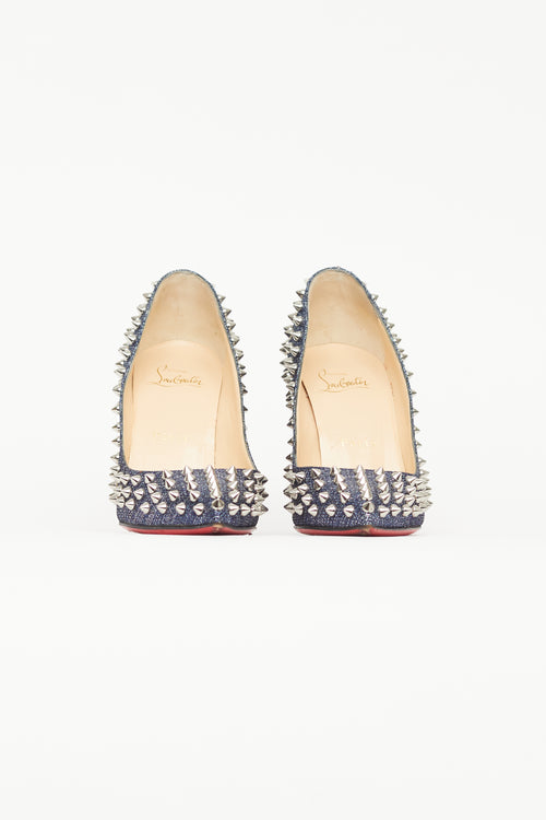 Christian Louboutin Blue Denim Follies Spike Heel