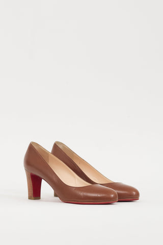 Christian Louboutin Brown Leather Lady Gena Pump