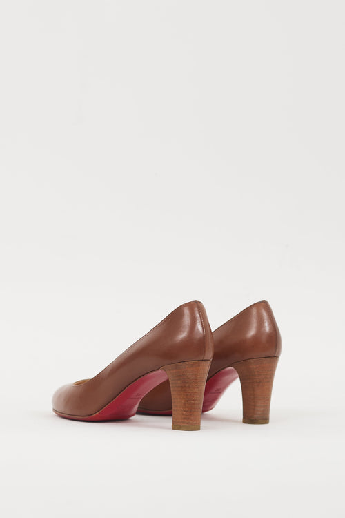 Christian Louboutin Brown Leather Lady Gena Pump