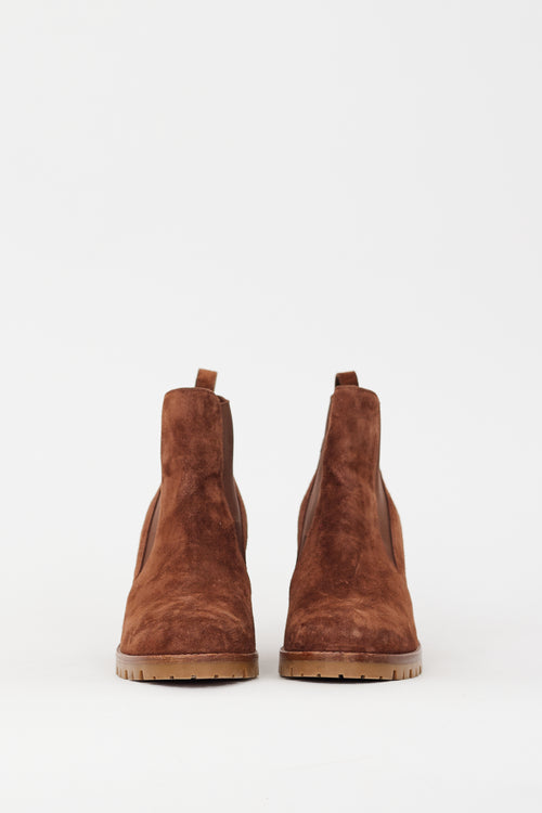 Christian Louboutin Brown Suede Marchacroche Chelsea Boot