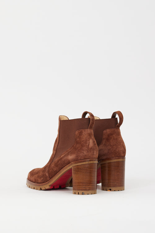 Christian Louboutin Brown Suede Marchacroche Chelsea Boot