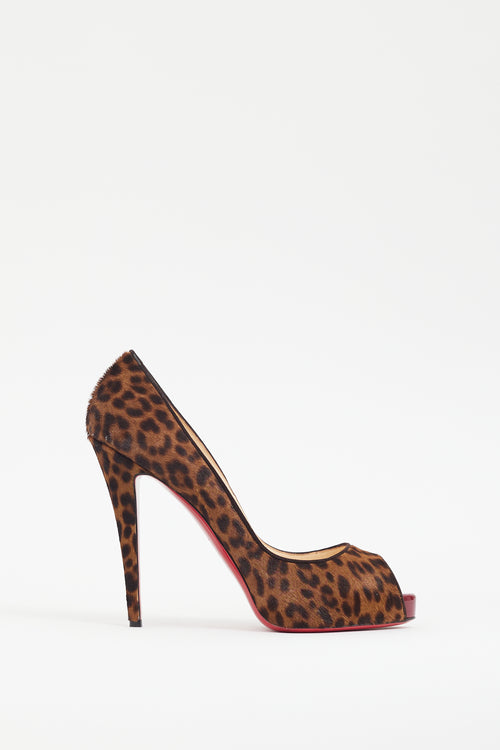 Christian Louboutin Brown Textured New Very Privé Heel