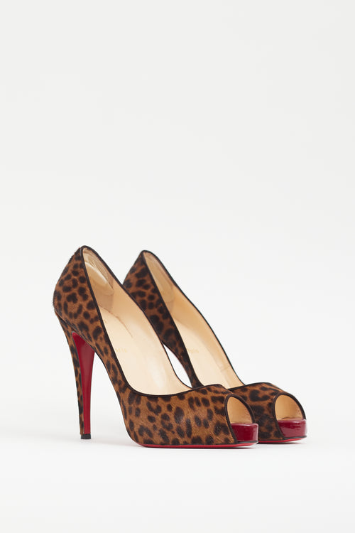 Christian Louboutin Brown Textured New Very Privé Heel