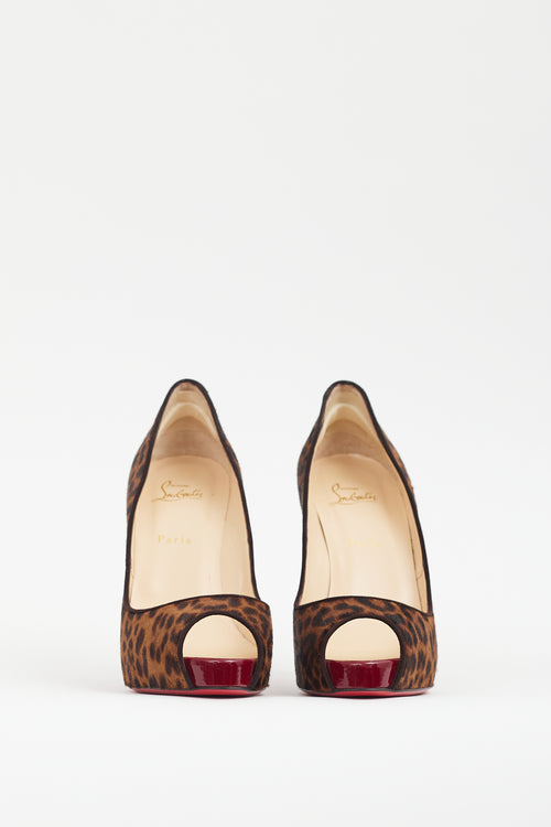 Christian Louboutin Brown Textured New Very Privé Heel