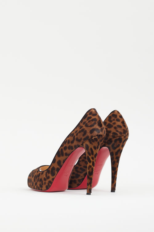 Christian Louboutin Brown Textured New Very Privé Heel