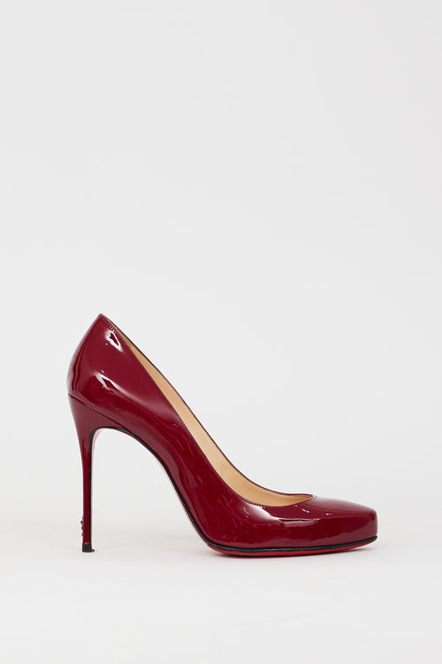 Christian Louboutin Burgundy Patent Leather Fifi 115 Pump