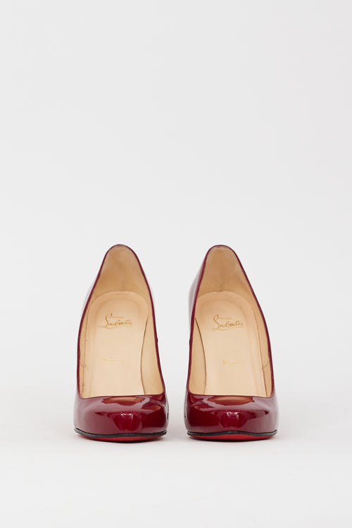 Christian Louboutin Burgundy Patent Leather Fifi 115 Pump