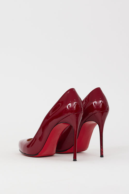 Christian Louboutin Burgundy Patent Leather Fifi 115 Pump