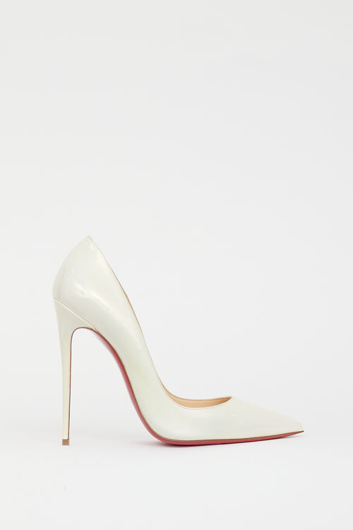 Christian Louboutin Cream So Kate 120 Iridescent Leather Heel