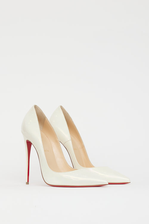 Christian Louboutin Cream So Kate 120 Iridescent Leather Heel