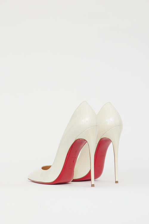 Christian Louboutin Cream So Kate 120 Iridescent Leather Heel