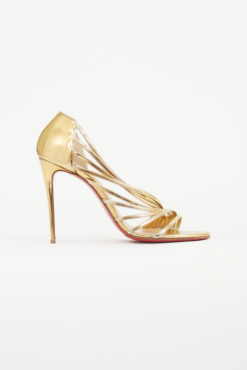 Christian Louboutin Gold Specchio Norina 100mm Pump