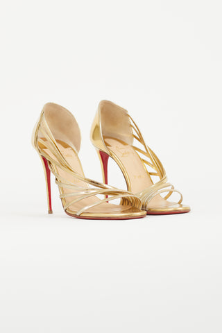 Christian Louboutin Gold Specchio Norina 100mm Pump