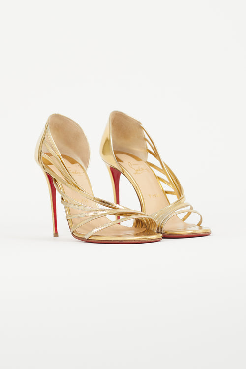 Christian Louboutin Gold Specchio Norina 100mm Pump