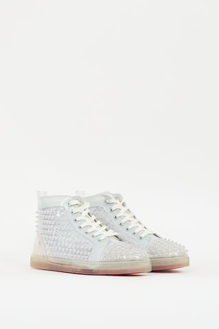 Christian Louboutin Grey Louix Ray Spiked PVC High Top Sneaker