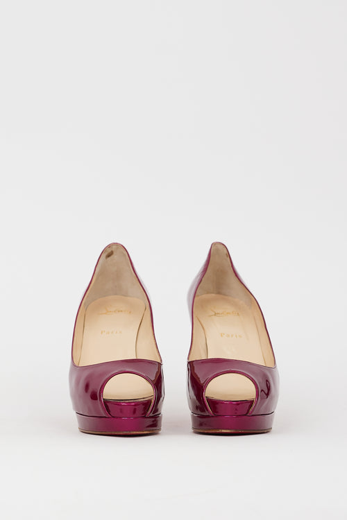 Christian Louboutin Metallic Purple Patent Leather Flo 100 Pump