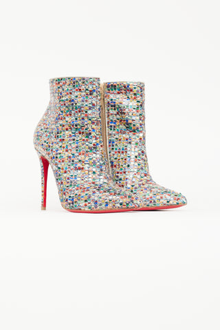 Christian Louboutin Multicolour Crystal Ankle Boot