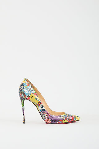 Christian Louboutin Multicolour Patent Printed Pigalle Follies 100 Pump