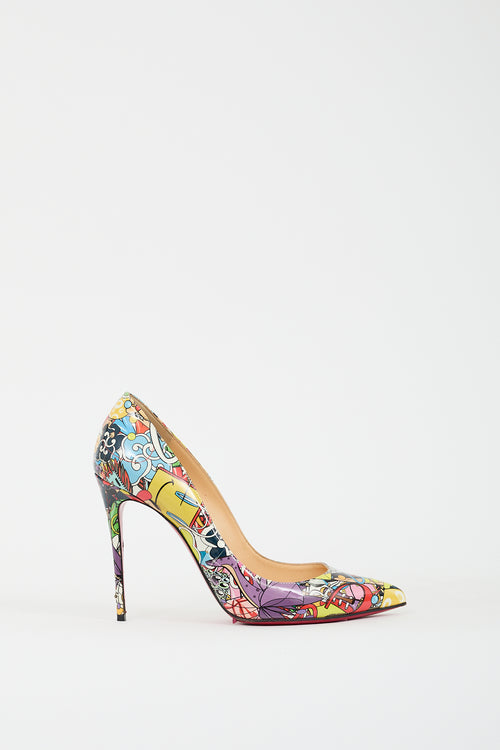 Christian Louboutin Multicolour Patent Printed Pigalle Follies 100 Pump