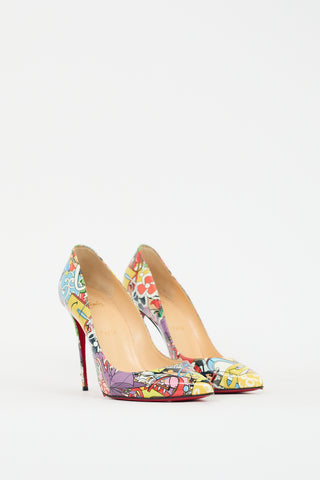 Christian Louboutin Multicolour Patent Printed Pigalle Follies 100 Pump