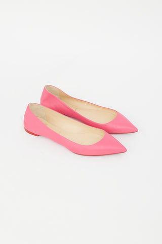 Christian Louboutin Pink Leather Ballalla Ballet Flat