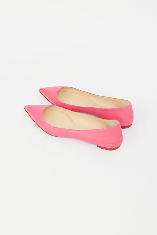 Christian Louboutin Pink Leather Ballalla Ballet Flat