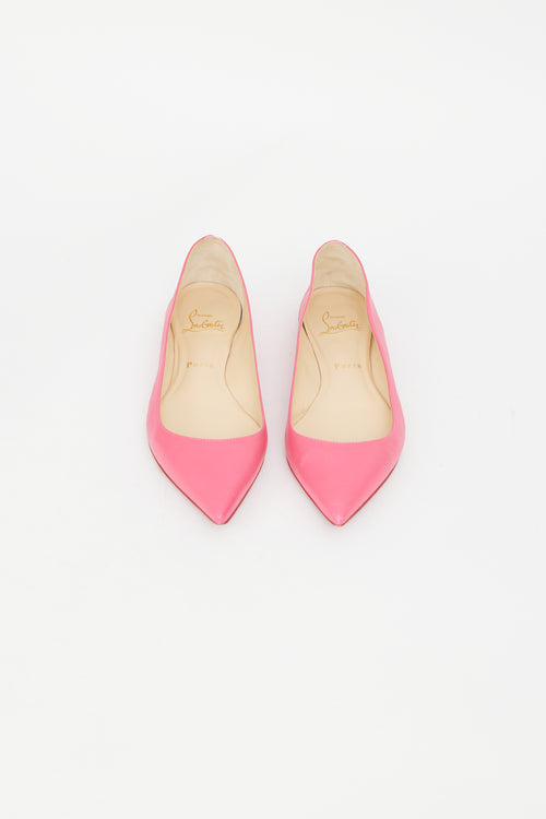 Christian Louboutin Pink Leather Ballalla Ballet Flat