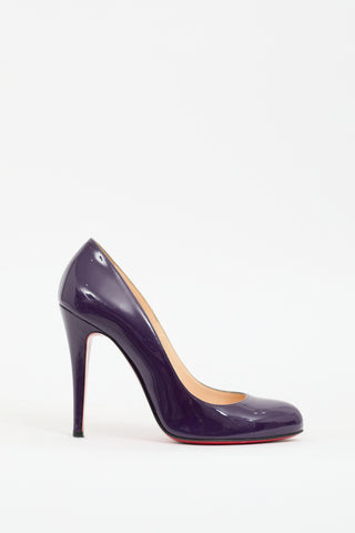 Christian Louboutin Purple Patent Leather Simple Pump