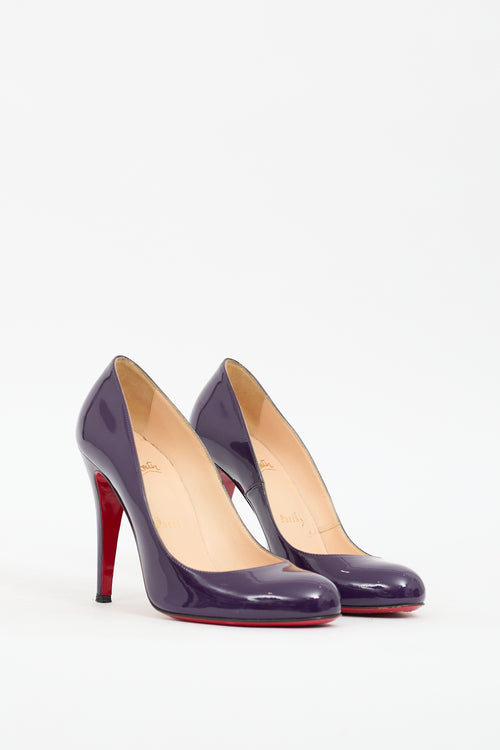 Christian Louboutin Purple Patent Leather Simple Pump