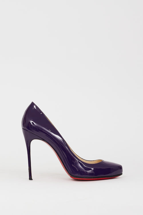 Christian Louboutin Purple Patent Leather Fifi 115 Pump