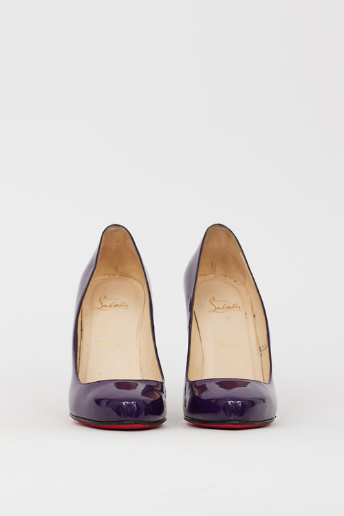 Christian Louboutin Purple Patent Leather Fifi 115 Pump