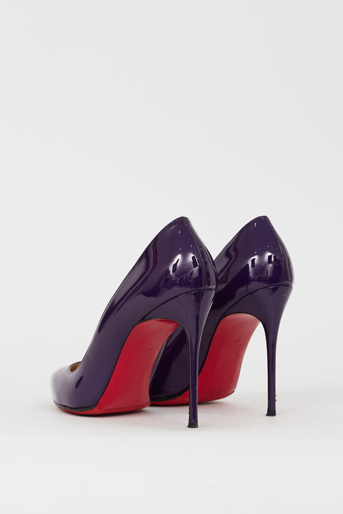 Christian Louboutin Purple Patent Leather Fifi 115 Pump