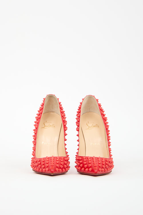 Christian Louboutin Red Leather Spike So Kate Pump