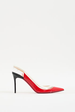 Christian Louboutin Red 
Multicolour Patent Paulina Slingback Pump