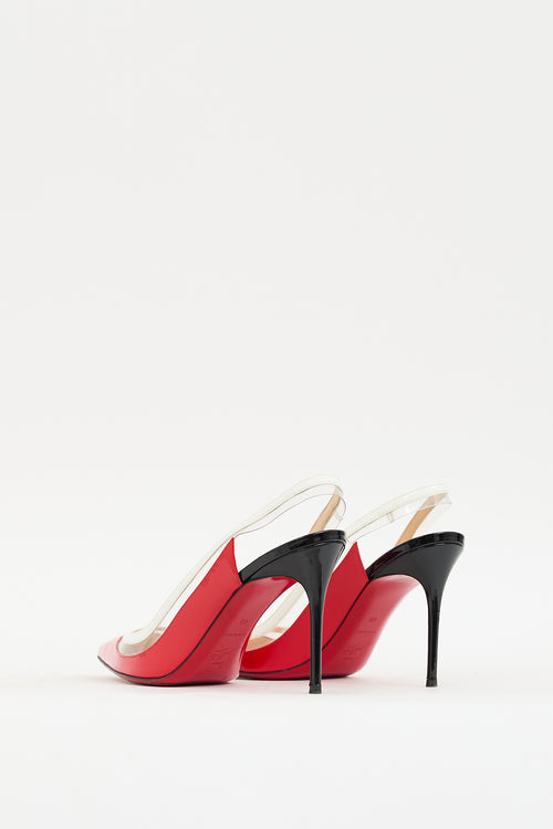 Christian Louboutin Red 
Multicolour Patent Paulina Slingback Pump