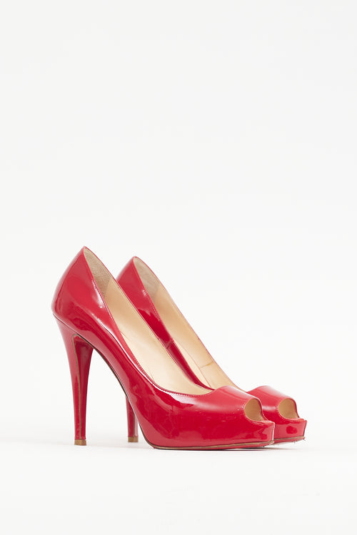 Christian Louboutin Red Patent Leather Very Prive Heel