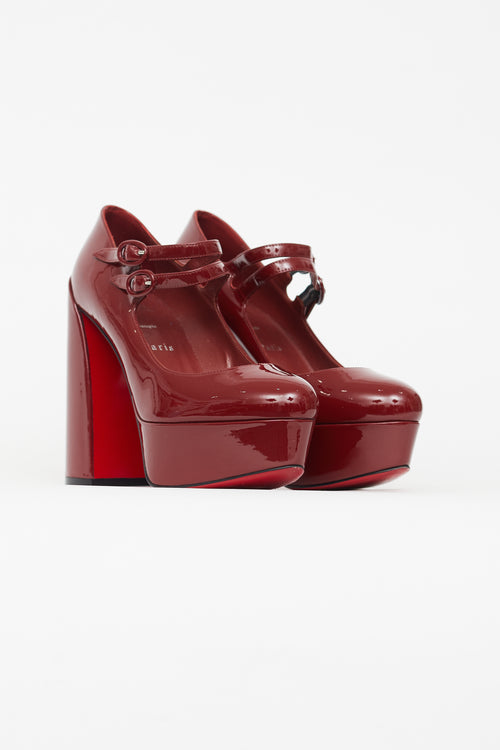 Christian Louboutin Red Patent Movida Jane Pump