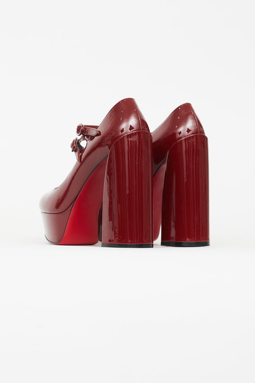 Christian Louboutin Red Patent Movida Jane Pump