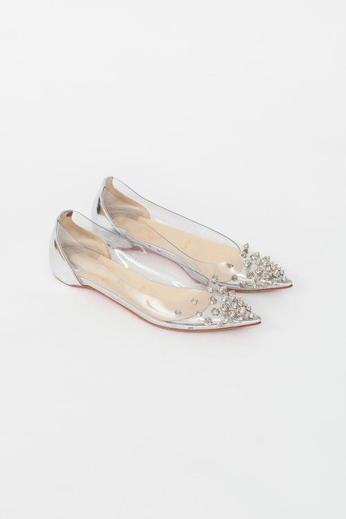 Clear 
Silver PVC Ballet Flat Christian Louboutin